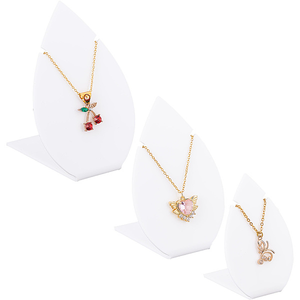 PandaHall 3Pcs 3 Sizes Opaque Acrylic Slant Back Necklace Display Stands, Leaf Shaped Pendant Necklace Display Holder, White...
PandaHall 3Pcs 3 Sizes Opaque Acrylic Slant Back Necklace Display Stands, Leaf Shaped Pendant Necklace Display Holder, White...