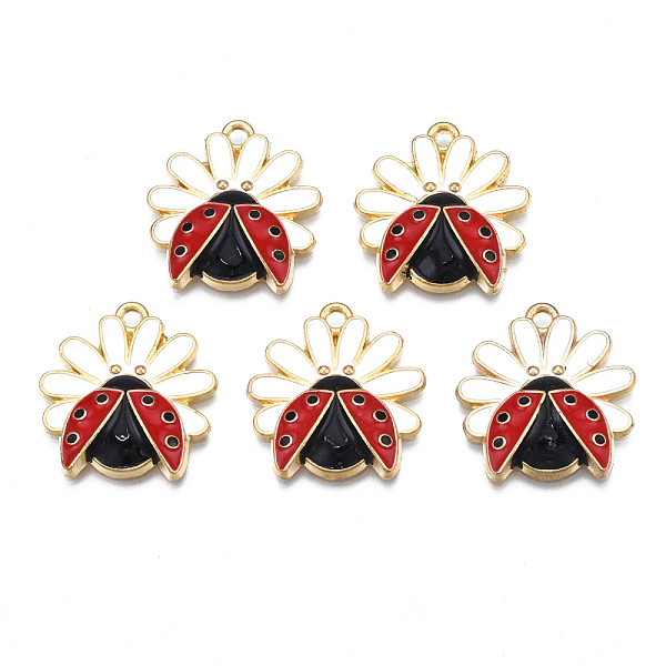 PandaHall Rack Plating Alloy Enamel Pendants, Cadmium Free & Nickel Free & Lead Free, Light Gold, Flower with Ladybird, White, 22x21x3.5mm...
PandaHall Rack Plating Alloy Enamel Pendants, Cadmium Free & Nickel Free & Lead Free, Light Gold, Flower with Ladybird, White, 22x21x3.5mm...