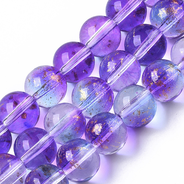 PandaHall Transparent Spray Painted Glass Bead Strands, with Golden Foil, Round, Blue Violet, 10~11mm, Hole: 1.4~1.6mm, about..., Purple
PandaHall Transparent Spray Painted Glass Bead Strands, with Golden Foil, Round, Blue Violet, 10~11mm, Hole: 1.4~1.6mm, about..., Purple