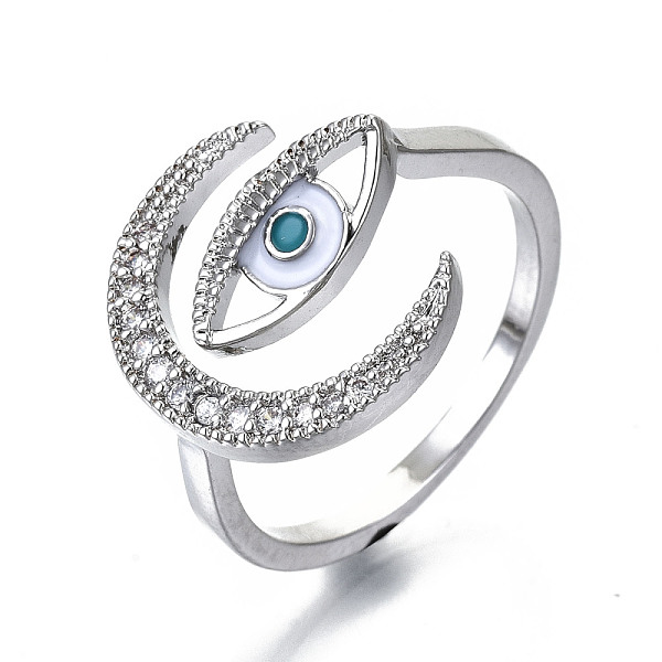 PandaHall Brass Micro Pave Clear Cubic Zirconia Cuff Rings, Open Rings, with Enamel, Cadmium Free & Nickel Free & Lead Free, Eye with Moon...
PandaHall Brass Micro Pave Clear Cubic Zirconia Cuff Rings, Open Rings, with Enamel, Cadmium Free & Nickel Free & Lead Free, Eye with Moon...