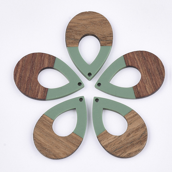 PandaHall Resin & Walnut Wood Pendants, Teardrop, Medium Sea Green, 38x25.5x3mm, Hole: 2mm Resin+Wood Teardrop Green
PandaHall Resin & Walnut Wood Pendants, Teardrop, Medium Sea Green, 38x25.5x3mm, Hole: 2mm Resin+Wood Teardrop Green