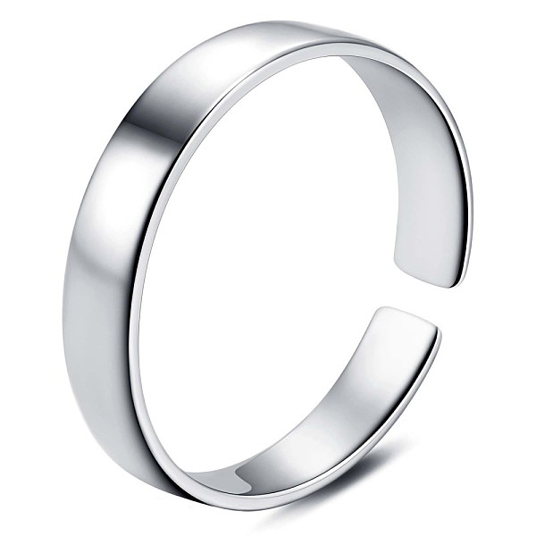 PandaHall Rhodium Plated 925 Sterling Silver Open Cuff Ring, Simple Stackable Ring for Women, Platinum, 4mm, US Size 5 1/4(15.9mm) Sterling...
PandaHall Rhodium Plated 925 Sterling Silver Open Cuff Ring, Simple Stackable Ring for Women, Platinum, 4mm, US Size 5 1/4(15.9mm) Sterling...