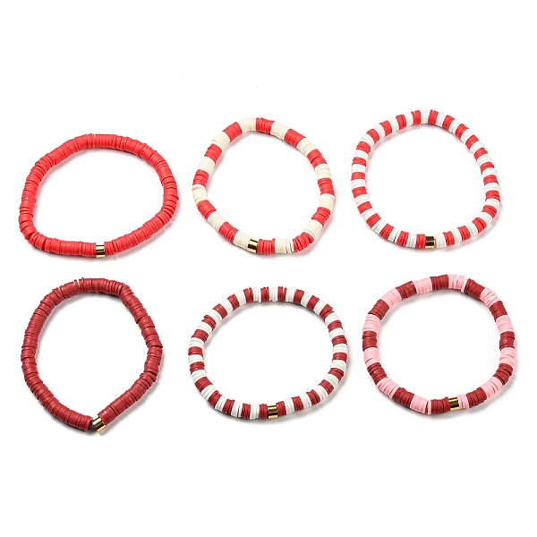 PandaHall Handmade Polymer Clay Heishi Beads Stretch Bracelets Sets, with Golden Plated Stainless Steel Spacer Beads, Red, Inner Diameter: 2...
PandaHall Handmade Polymer Clay Heishi Beads Stretch Bracelets Sets, with Golden Plated Stainless Steel Spacer Beads, Red, Inner Diameter: 2...
