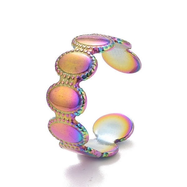 PandaHall Ion Plating(IP) Rainbow Color 304 Stainless Steel Oval Wrap Open Cuff Ring for Women, US Size 9(18.9mm) 304 Stainless Steel
PandaHall Ion Plating(IP) Rainbow Color 304 Stainless Steel Oval Wrap Open Cuff Ring for Women, US Size 9(18.9mm) 304 Stainless Steel