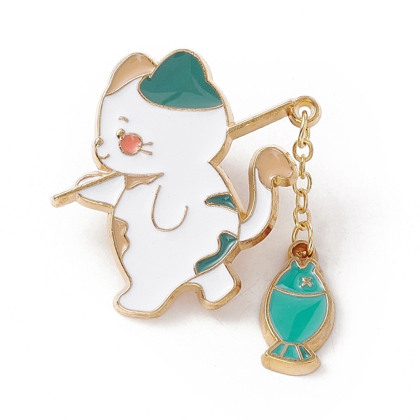 PandaHall Cat and Fish Enamel Pin, Gold Plated Alloy Badge for Backpack Clothes, Teal, 40x34x2mm Alloy+Enamel Cyan
PandaHall Cat and Fish Enamel Pin, Gold Plated Alloy Badge for Backpack Clothes, Teal, 40x34x2mm Alloy+Enamel Cyan