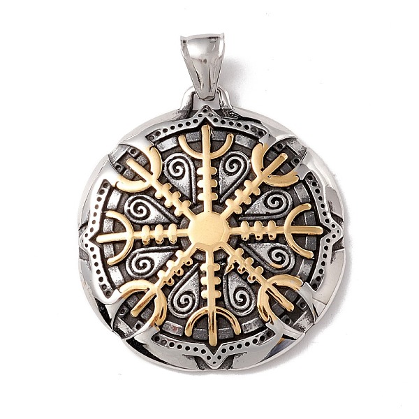 PandaHall 304 Stainless Steel Pendants, Ion Plating(IP), Flat Round, Antique Silver & Golden, 42x38x6mm, Hole: 8.5x4mm 304 Stainless Steel...
PandaHall 304 Stainless Steel Pendants, Ion Plating(IP), Flat Round, Antique Silver & Golden, 42x38x6mm, Hole: 8.5x4mm 304 Stainless Steel...
