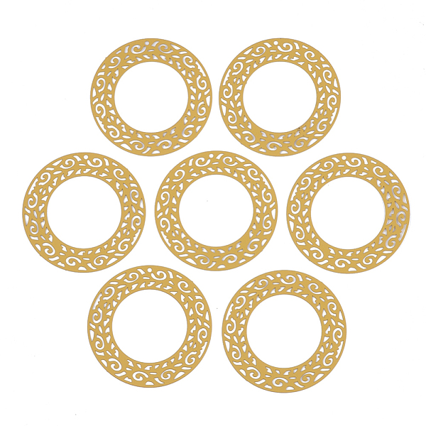 PandaHall 430 Stainless Steel Filigree Pendants, Spray Painted, Etched Metal Embellishments, Flat Round, Goldenrod, 41x0.5mm, Hole: 1mm..., Gold
PandaHall 430 Stainless Steel Filigree Pendants, Spray Painted, Etched Metal Embellishments, Flat Round, Goldenrod, 41x0.5mm, Hole: 1mm..., Gold