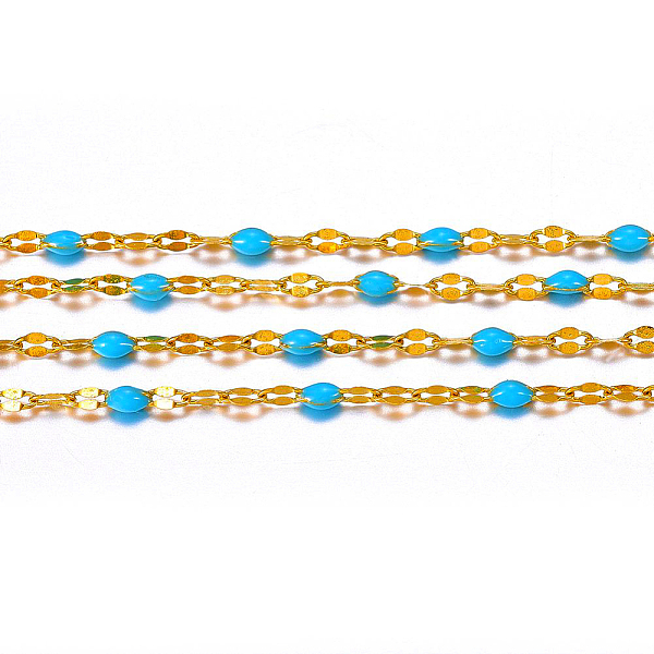PandaHall Ion Plating(IP) 304 Stainless Steel Link Chains, with Spool, with Enamel, Soldered, Blue, 2.5~7x1.5x0.3~1.5mm, about 32.8 Feet...
PandaHall Ion Plating(IP) 304 Stainless Steel Link Chains, with Spool, with Enamel, Soldered, Blue, 2.5~7x1.5x0.3~1.5mm, about 32.8 Feet...