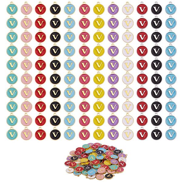 PandaHall 120Pcs 12 Colors Golden Plated Alloy Charms, with Enamel, Enamelled Sequins, Flat Round with Letter, Letter.V, 14x12x2mm, Hole...
PandaHall 120Pcs 12 Colors Golden Plated Alloy Charms, with Enamel, Enamelled Sequins, Flat Round with Letter, Letter.V, 14x12x2mm, Hole...