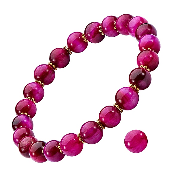PandaHall Natural Tiger Eye Round Beads Stretch Bracelet, Stone Bracelet with Alloy Daisy Spacer Beads for Women, Medium Violet Red, Inner...
PandaHall Natural Tiger Eye Round Beads Stretch Bracelet, Stone Bracelet with Alloy Daisy Spacer Beads for Women, Medium Violet Red, Inner...