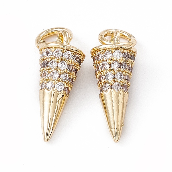 PandaHall Brass Micro Pave Cubic Zirconia Pendants, with Jump Rings, Cone Charm, Real 18K Gold Plated, 14x5mm, Hole: 2mm Brass+Cubic..., Clear
PandaHall Brass Micro Pave Cubic Zirconia Pendants, with Jump Rings, Cone Charm, Real 18K Gold Plated, 14x5mm, Hole: 2mm Brass+Cubic..., Clear
