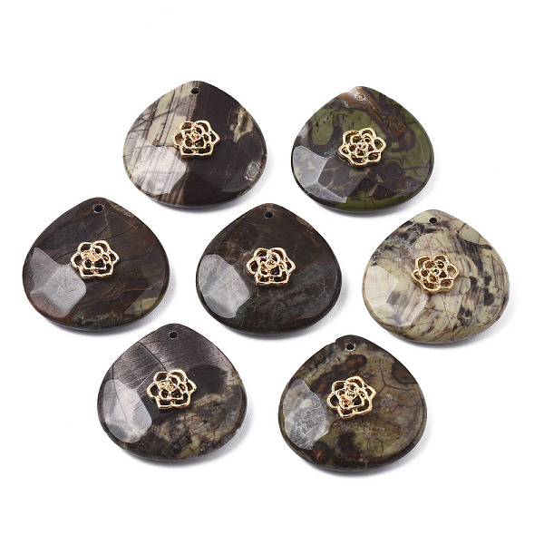PandaHall Natural Ocean Jasper Pendant Rhinestone Settings, with Light Gold Plated Flower Brass Findings, Faceted, Teardrop, Fit for 1.4mm...
PandaHall Natural Ocean Jasper Pendant Rhinestone Settings, with Light Gold Plated Flower Brass Findings, Faceted, Teardrop, Fit for 1.4mm...