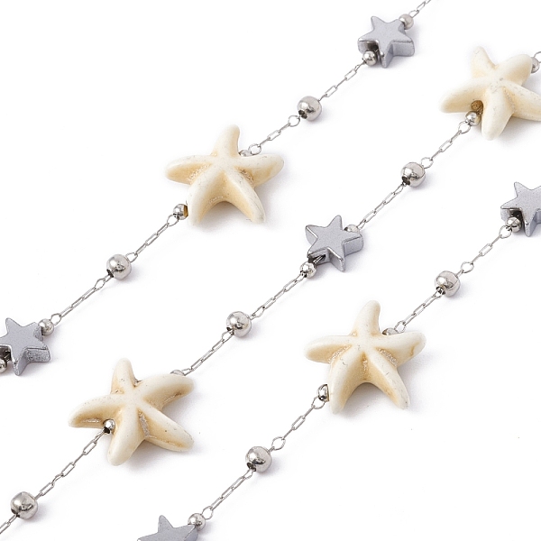 PandaHall Handmade Synthetic Turquoise Starfish & 304 Stainless Steel Star Beaded Chains, with Satellite Chains, Soldered, with Spool...
PandaHall Handmade Synthetic Turquoise Starfish & 304 Stainless Steel Star Beaded Chains, with Satellite Chains, Soldered, with Spool...