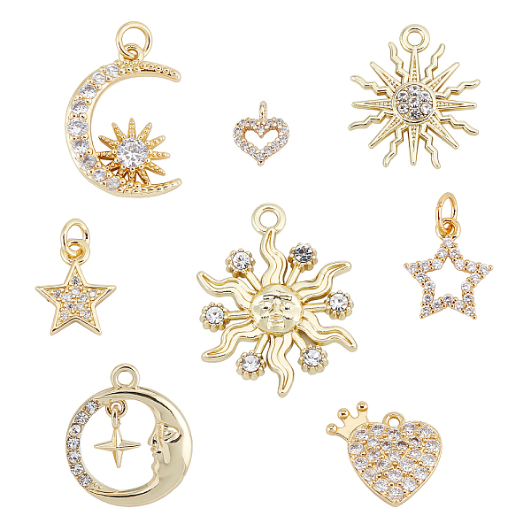 PandaHall 8Pcs 8 Style Brass Micro Pave Clear Cubic Zirconia Charms, Alloy Glass Rhinestone Pendants, Brass Rhinestone Pendants, Golden...
PandaHall 8Pcs 8 Style Brass Micro Pave Clear Cubic Zirconia Charms, Alloy Glass Rhinestone Pendants, Brass Rhinestone Pendants, Golden...