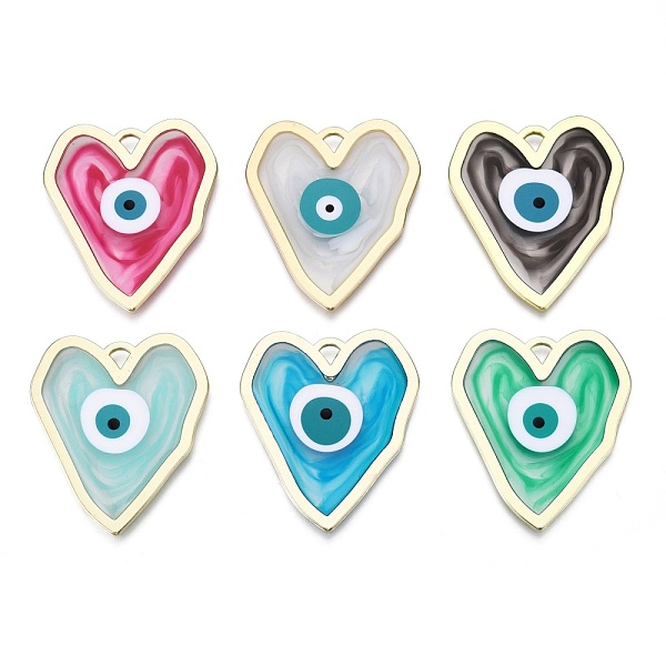 PandaHall Alloy Enamel Pendants, Golden, Heart with Evil Eye, Mixed Color, 40x34.5x2mm, Hole: 3x3mm Alloy+Enamel Heart Multicolor
PandaHall Alloy Enamel Pendants, Golden, Heart with Evil Eye, Mixed Color, 40x34.5x2mm, Hole: 3x3mm Alloy+Enamel Heart Multicolor