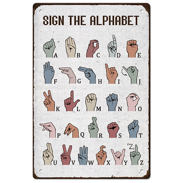 PandaHall SUPERDANT Metal Tin Signs Vintage ASL American Sign Language Alphabet Educational ABC Art Iron Rustic Wall Decor Plaque Retro...
PandaHall SUPERDANT Metal Tin Signs Vintage ASL American Sign Language Alphabet Educational ABC Art Iron Rustic Wall Decor Plaque Retro...