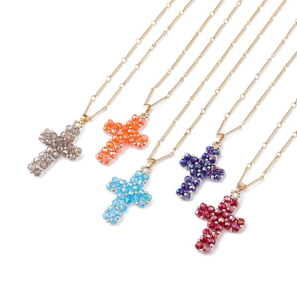 PandaHall Sparkling Cross Pendant Necklace for Women, Glass Beaded Pendant Necklace with Bar Link Chain, Golden, Mixed Color, 15.94 inch..., Multicolor
PandaHall Sparkling Cross Pendant Necklace for Women, Glass Beaded Pendant Necklace with Bar Link Chain, Golden, Mixed Color, 15.94 inch..., Multicolor