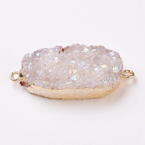 PandaHall Electroplate Natural Druzy Quartz Crystal Links connectors, with Brass Findings, Oval, Golden, 37~40x15~18x5~10mm, Hole: 3mm...
PandaHall Electroplate Natural Druzy Quartz Crystal Links connectors, with Brass Findings, Oval, Golden, 37~40x15~18x5~10mm, Hole: 3mm...