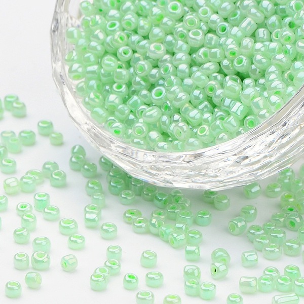 PandaHall Glass Seed Beads, Ceylon, Round, Pale Green, 3mm, Hole: 1mm, about 10000pcs/pound Glass Green
PandaHall Glass Seed Beads, Ceylon, Round, Pale Green, 3mm, Hole: 1mm, about 10000pcs/pound Glass Green
