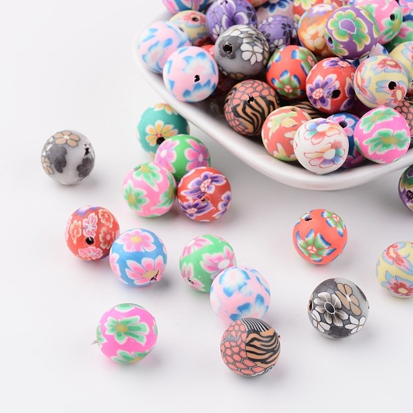 PandaHall Handmade Polymer Clay Beads, Round, Mixed Color, about 12mm in diameter, hole: 1.6~3mm Polymer Clay Round Multicolor
PandaHall Handmade Polymer Clay Beads, Round, Mixed Color, about 12mm in diameter, hole: 1.6~3mm Polymer Clay Round Multicolor