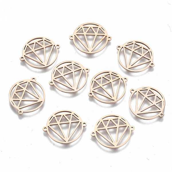 PandaHall 304 Stainless Steel Links Connectors, Laser Cut, Flat Round with Hollow Diamond Shape, Rose Gold, 15x18x1mm, Hole: 0.8mm 304...
PandaHall 304 Stainless Steel Links Connectors, Laser Cut, Flat Round with Hollow Diamond Shape, Rose Gold, 15x18x1mm, Hole: 0.8mm 304...