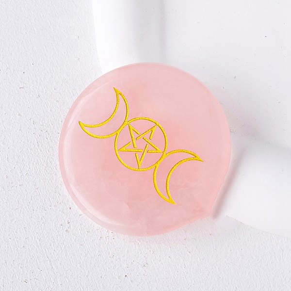 PandaHall Natural Rose Quartz Carved Healing Flat Round Stone, Reiki Energy Stone Display Decorations, Triple Moon, 55mm Rose Quartz Moon
PandaHall Natural Rose Quartz Carved Healing Flat Round Stone, Reiki Energy Stone Display Decorations, Triple Moon, 55mm Rose Quartz Moon