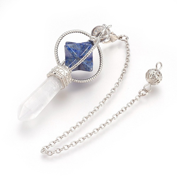 PandaHall Natural Lapis Lazuli Dowsing Pendulums, with Platinum Tone Brass Findings, Merkaba Star, 257mm, Hole: 2mm Lapis Lazuli Merkaba..., Blue
PandaHall Natural Lapis Lazuli Dowsing Pendulums, with Platinum Tone Brass Findings, Merkaba Star, 257mm, Hole: 2mm Lapis Lazuli Merkaba..., Blue