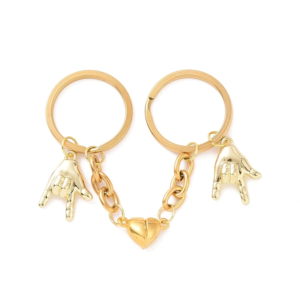 PandaHall Alloy Love You Gesture Pendant Keychains, Magnetic Heart Clasp Couple Keychain, Golden, 10.9cm Alloy Palm
PandaHall Alloy Love You Gesture Pendant Keychains, Magnetic Heart Clasp Couple Keychain, Golden, 10.9cm Alloy Palm