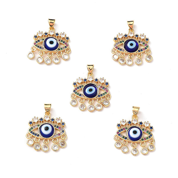 PandaHall Lampwork Evil Eye Pendants with Colorful Cubic Zirconia, Real 18K Gold Plated Brass Findings, Lead Free & Cadmium free, Dark Blue...
PandaHall Lampwork Evil Eye Pendants with Colorful Cubic Zirconia, Real 18K Gold Plated Brass Findings, Lead Free & Cadmium free, Dark Blue...