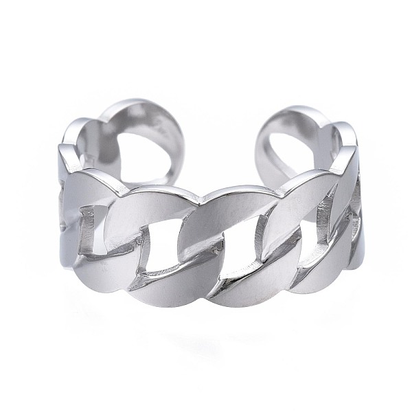 PandaHall 304 Stainless Steel Curb Chain Open Cuff Ring, Chunky Hollow Ring for Women, Stainless Steel Color, US Size 7 3/4(17.9mm) 304...
PandaHall 304 Stainless Steel Curb Chain Open Cuff Ring, Chunky Hollow Ring for Women, Stainless Steel Color, US Size 7 3/4(17.9mm) 304...