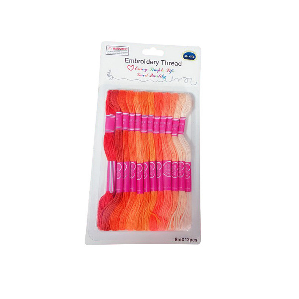 PandaHall 12 Skeins 12 Colors 6-Ply Polyester Embroidery Floss, Cross Stitch Threads, Gradient Color, Orange Red, 0.4mm, about 8.75 Yards...
PandaHall 12 Skeins 12 Colors 6-Ply Polyester Embroidery Floss, Cross Stitch Threads, Gradient Color, Orange Red, 0.4mm, about 8.75 Yards...