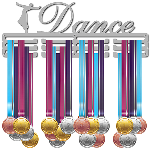 PandaHall Fashion Iron Medal Hanger Holder Display Wall Rack, with Screws, Word DANCE, Silver, 150x400mm Iron Silver
PandaHall Fashion Iron Medal Hanger Holder Display Wall Rack, with Screws, Word DANCE, Silver, 150x400mm Iron Silver