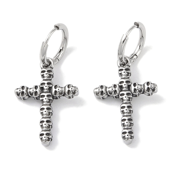 PandaHall 316 Surgical Stainless Steel Cross with Skull Hoop Earrings for Women, Antique Silver, 27.5x19mm 316 Surgical Stainless Steel...
PandaHall 316 Surgical Stainless Steel Cross with Skull Hoop Earrings for Women, Antique Silver, 27.5x19mm 316 Surgical Stainless Steel...