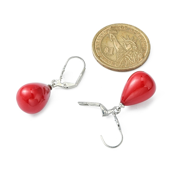 PandaHall Dyed Shell Teardrop Earrings with Alloy Findings, Dark Red, 40mm, pin: 0.8mm Shell
PandaHall Dyed Shell Teardrop Earrings with Alloy Findings, Dark Red, 40mm, pin: 0.8mm Shell