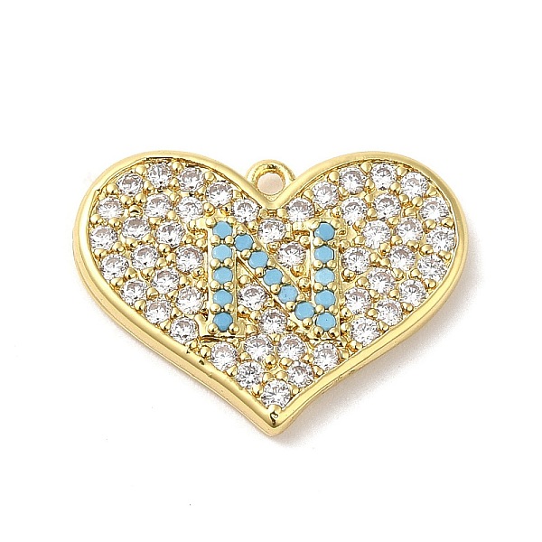 PandaHall Brass Micro Pave Cubic Zirconia Pendants, Lead Free & Cadmium Free, Long-Lasting Plated, Heart with Letter N, Real 18K Gold Plated..., Clear
PandaHall Brass Micro Pave Cubic Zirconia Pendants, Lead Free & Cadmium Free, Long-Lasting Plated, Heart with Letter N, Real 18K Gold Plated..., Clear
