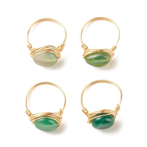 PandaHall Natural Agate Oval Finger Rings, Copper Wire Wrapped Jewelry for Women, Golden, US Size 8 1/4(18.3mm)~US Size 8 3/4(18.7mm)...
PandaHall Natural Agate Oval Finger Rings, Copper Wire Wrapped Jewelry for Women, Golden, US Size 8 1/4(18.3mm)~US Size 8 3/4(18.7mm)...