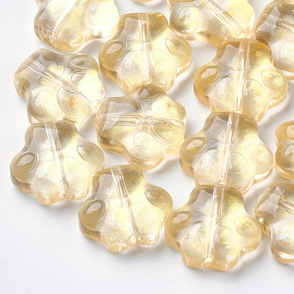 PandaHall Transparent Spray Painted Glass Beads, with Glitter Powder, Dog Paw Prints, Gold, 11x12x4.5mm, Hole: 1mm Glass Dog Gold
PandaHall Transparent Spray Painted Glass Beads, with Glitter Powder, Dog Paw Prints, Gold, 11x12x4.5mm, Hole: 1mm Glass Dog Gold