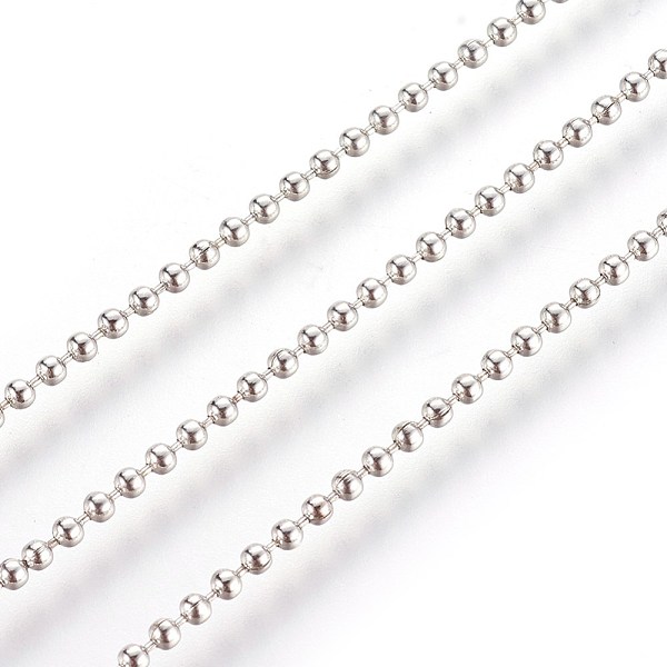 PandaHall Iron Ball Chains, Soldered, with Spool, Nickel Free, Platinum, 1.5mm, about 328.08 Feet(100m)/roll Iron
PandaHall Iron Ball Chains, Soldered, with Spool, Nickel Free, Platinum, 1.5mm, about 328.08 Feet(100m)/roll Iron