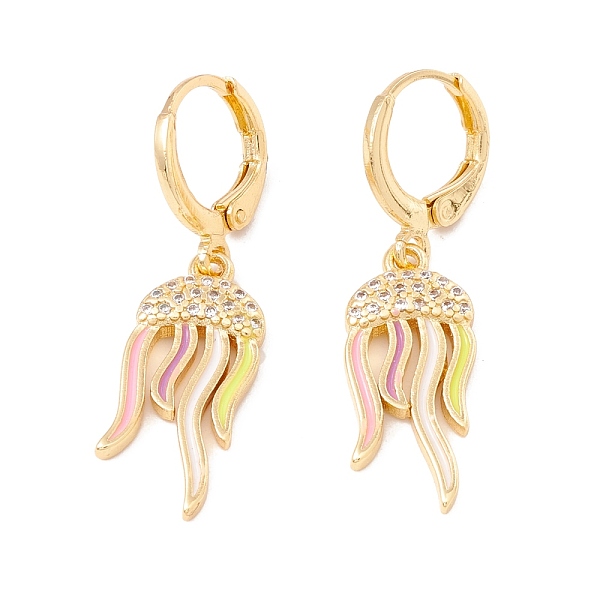 PandaHall Enamel Jellyfish Dangle Leverback Earrings with Clear Cubic Zirconia, Real 18K Gold Plated Brass Drop Earrings, Lead Free &...
PandaHall Enamel Jellyfish Dangle Leverback Earrings with Clear Cubic Zirconia, Real 18K Gold Plated Brass Drop Earrings, Lead Free &...