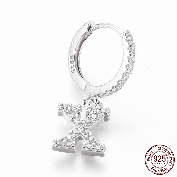 PandaHall Rhodium Plated 925 Sterling Silver Hoop Earrings, Dangle Earrings, with Cubic Zirconia, with S925 Stamp, Letter, Clear, Platinum...
PandaHall Rhodium Plated 925 Sterling Silver Hoop Earrings, Dangle Earrings, with Cubic Zirconia, with S925 Stamp, Letter, Clear, Platinum...