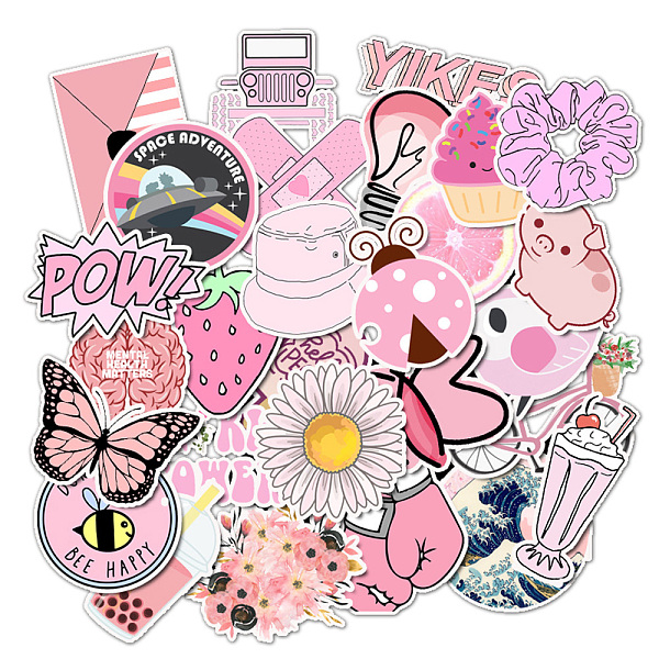PandaHall PVC Self-Adhesive Cartoon Stickers, Waterproof Decals for Kid's Art Craft, Hot Pink, 40~70mm, 50pcs/set Plastic Mixed Shapes
PandaHall PVC Self-Adhesive Cartoon Stickers, Waterproof Decals for Kid's Art Craft, Hot Pink, 40~70mm, 50pcs/set Plastic Mixed Shapes