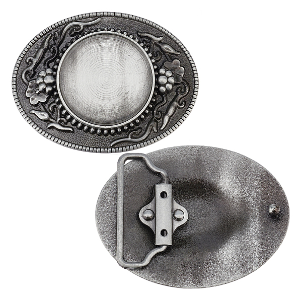 PandaHall Alloy Oval Belt Buckles, Belt Fastener, Flower Pattern, Antique Silver, 62x82x7.5~12mm, Tray: 40mm Alloy Oval
PandaHall Alloy Oval Belt Buckles, Belt Fastener, Flower Pattern, Antique Silver, 62x82x7.5~12mm, Tray: 40mm Alloy Oval
