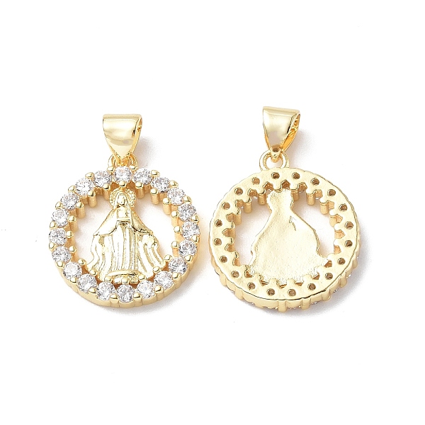 PandaHall Rack Plating Brass Micro Pave Cubic Zirconia Pendants, Cadmium Free & Lead Free, Flat Round with Religion Virgin Mary Charm, Real..., Clear
PandaHall Rack Plating Brass Micro Pave Cubic Zirconia Pendants, Cadmium Free & Lead Free, Flat Round with Religion Virgin Mary Charm, Real..., Clear