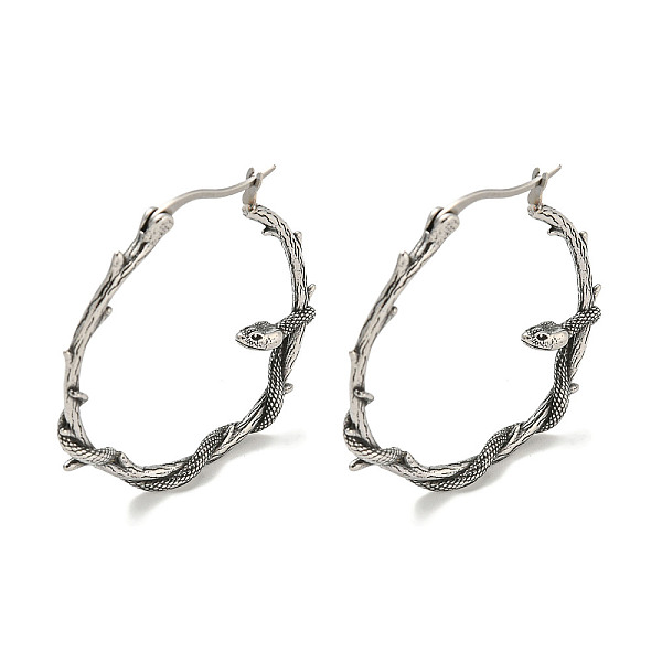 PandaHall 316 Surgical Stainless Steel Hoop Earrings for Women and Men, Antique Silver, Snake, 37x4mm 316 Surgical Stainless Steel Snake
PandaHall 316 Surgical Stainless Steel Hoop Earrings for Women and Men, Antique Silver, Snake, 37x4mm 316 Surgical Stainless Steel Snake