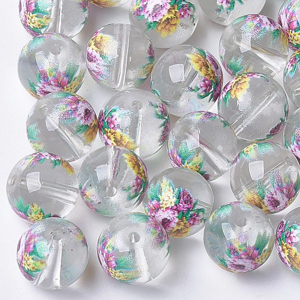PandaHall Printed & Spray Painted Transparent Glass Beads, Round with Flower Pattern, Clear, 10~10.5x9.5mm, Hole: 1.6mm Glass Flower Clear
PandaHall Printed & Spray Painted Transparent Glass Beads, Round with Flower Pattern, Clear, 10~10.5x9.5mm, Hole: 1.6mm Glass Flower Clear