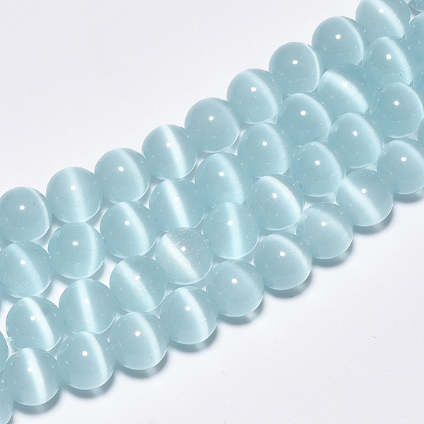 PandaHall Cat Eye Beads Strands, Round, Light Blue, 10mm, Hole: 1.5mm, about 40pcs/strand, 15.5 inch Glass Round
PandaHall Cat Eye Beads Strands, Round, Light Blue, 10mm, Hole: 1.5mm, about 40pcs/strand, 15.5 inch Glass Round