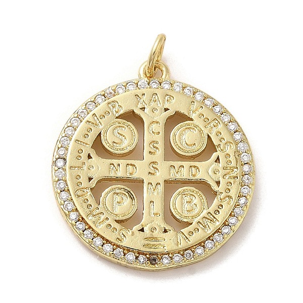 PandaHall Brass Micro Pave Cubic Zirconia Pendants, with Jump Ring, Flat Round with Cross, Real 14K Gold Plated, 24x21.5x2.5mm, Hole: 3.2mm..., Clear
PandaHall Brass Micro Pave Cubic Zirconia Pendants, with Jump Ring, Flat Round with Cross, Real 14K Gold Plated, 24x21.5x2.5mm, Hole: 3.2mm..., Clear