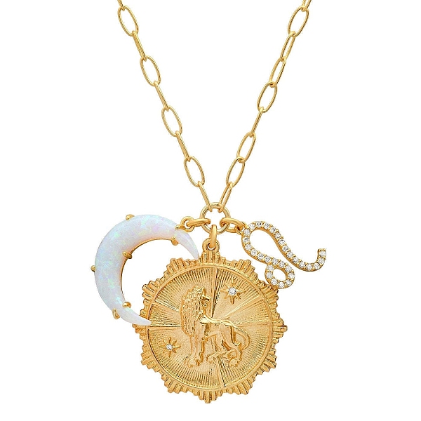 PandaHall Cubic Zirconia Constellation & Opalite Moon Pendant Necklace, with Golden Brass Paperclip Chains, Leo, 19.69 inch(50cm) Opalite...
PandaHall Cubic Zirconia Constellation & Opalite Moon Pendant Necklace, with Golden Brass Paperclip Chains, Leo, 19.69 inch(50cm) Opalite...