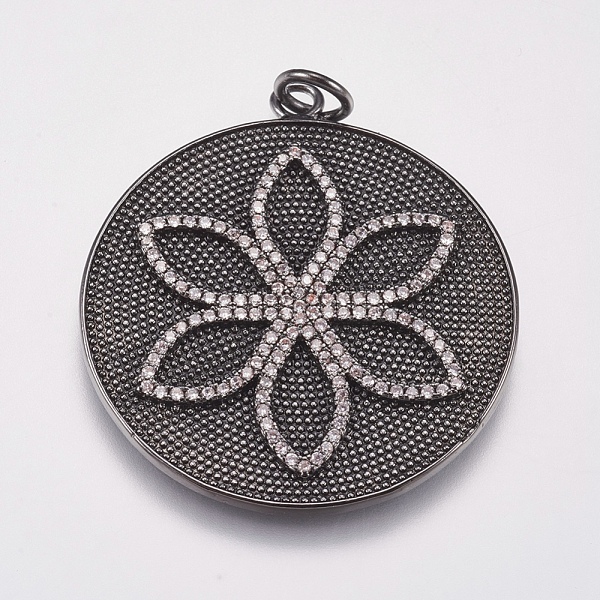 PandaHall Brass Micro Pave Cubic Zirconia Pendants, Flat Round with Flower, Gunmetal, 37x33x2mm, Hole: 4mm Brass+Cubic Zirconia Flat Round..., Clear
PandaHall Brass Micro Pave Cubic Zirconia Pendants, Flat Round with Flower, Gunmetal, 37x33x2mm, Hole: 4mm Brass+Cubic Zirconia Flat Round..., Clear