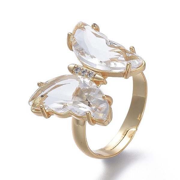 PandaHall Adjustable Brass Glass Finger Rings, with Clear Cubic Zirconia, Butterfly, Golden, Clear, Size 7, Inner Diameter: 17mm Brass+Cubic...
PandaHall Adjustable Brass Glass Finger Rings, with Clear Cubic Zirconia, Butterfly, Golden, Clear, Size 7, Inner Diameter: 17mm Brass+Cubic...